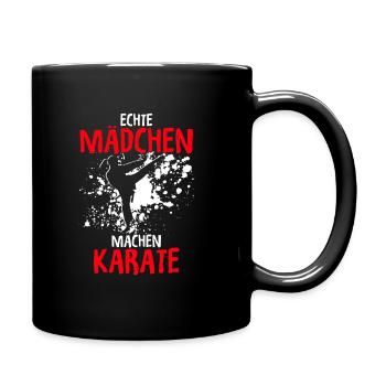 Mädchen Karate Kampfsport Geschenk - Tasse einfarbig - Schwarz - Rechts