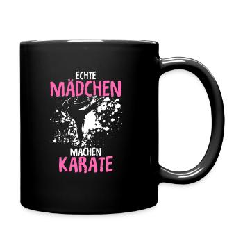 Mädchen Karate Kampfsport Geschenk - Tasse einfarbig - Schwarz - Rechts