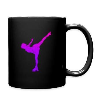 Eislaufmädchen Schlittschuh Eiskunstlauf Motiv Eis - Tasse einfarbig - Schwarz - Rechts