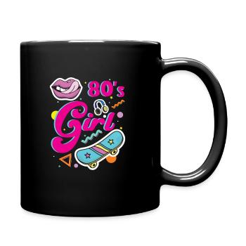 80s Girl Gift Music 80s Party Millennial - Full Colour Mug - black - Right