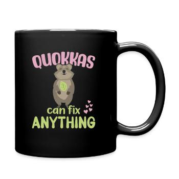 Quokkas can fix Anything - Grinsendes Quokka - Tasse einfarbig - Schwarz - Rechts