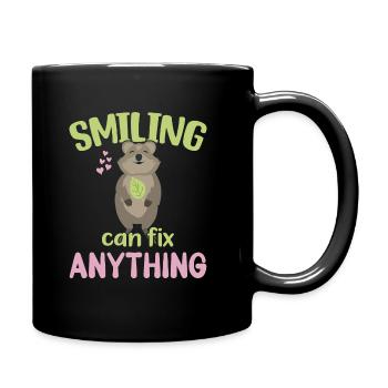 Sourire peut tout réparer - Grinning Quokka - Mug uni - noir - Droite