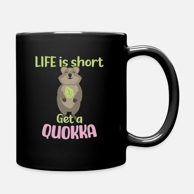 La vie est courte - Get a Quokka / Grinsendes Quokka - Mug uni - noir