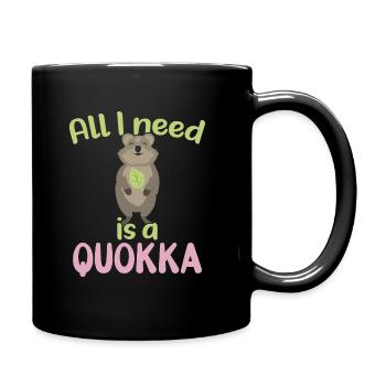 Tout ce dont j’ai besoin est un Quokka / Grinsendes Quokka - Mug uni - noir - Droite