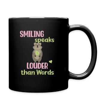 Le sourire est plus éloquent que les mots - Süßes Quokka - Mug uni - noir - Droite