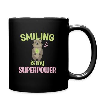Sourire est mon superpouvoir - Grinning Quokka - Mug uni - noir - Droite