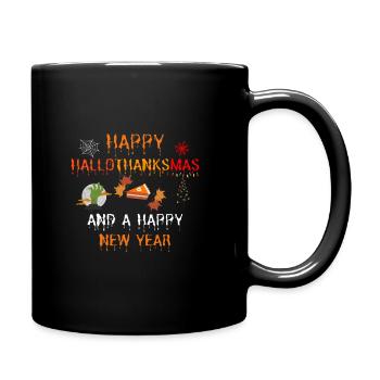 Happy Hallothanksmas and a Happy New Year - Tasse einfarbig - Schwarz - Rechts