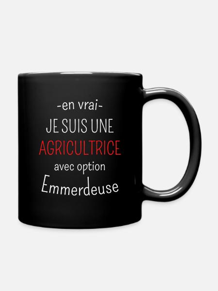 Agricultrice avec option Emmerdeuse - Mug uni - noir