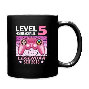 5. Geburtstag Gamer zocken Geburtstjahr 2018 - Tasse einfarbig - Schwarz - Rechts