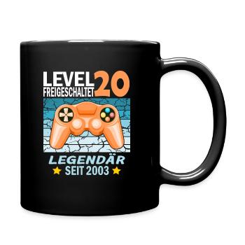 20. Geburtstag Gamer zocken Geburtstjahr 2003 - Tasse einfarbig - Schwarz - Rechts