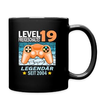 19. Geburtstag Gamer zocken Geburtstjahr 2004 - Tasse einfarbig - Schwarz - Rechts