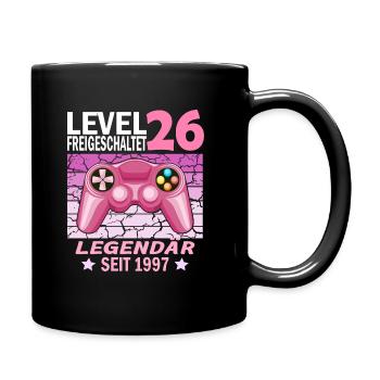 26. Geburtstag Gamer zocken Geburtstjahr 1997 - Tasse einfarbig - Schwarz - Rechts