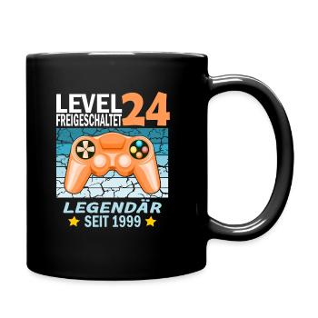 24. Geburtstag Gamer zocken Geburtstjahr 1999 - Tasse einfarbig - Schwarz - Rechts