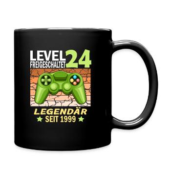 24. Geburtstag Gamer zocken Geburtstjahr 1999 - Tasse einfarbig - Schwarz - Rechts