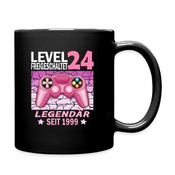 24. Geburtstag Gamer zocken Geburtstjahr 1999 - Tasse einfarbig - Schwarz - Rechts
