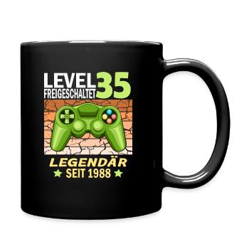 35. Geburtstag Gamer zocken Geburtstjahr 1988 - Tasse einfarbig - Schwarz - Rechts