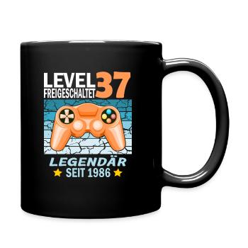 37. Geburtstag Gamer zocken Geburtstjahr 1986 - Tasse einfarbig - Schwarz - Rechts