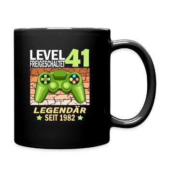 41. Geburtstag Gamer zocken Geburtstjahr 1982 - Tasse einfarbig - Schwarz - Rechts