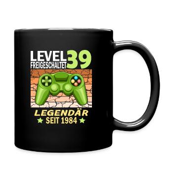 39. Geburtstag Gamer zocken Geburtstjahr 1984 - Tasse einfarbig - Schwarz - Rechts