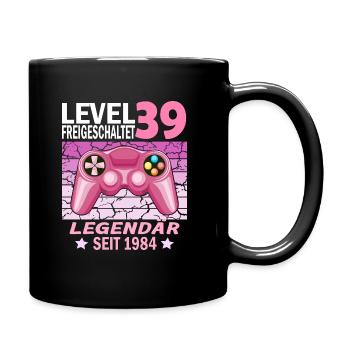 39. Geburtstag Gamer zocken Geburtstjahr 1984 - Tasse einfarbig - Schwarz - Rechts
