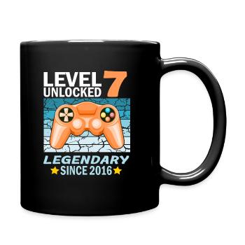 7. Geburtstag Gamer zocken Geburtstjahr 2016 - Tasse einfarbig - Schwarz - Rechts