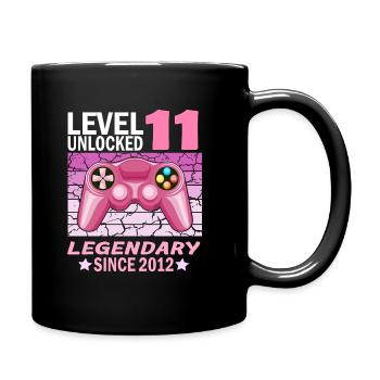 11. Geburtstag Gamer zocken Geburtstjahr 2012 - Tasse einfarbig - Schwarz - Rechts