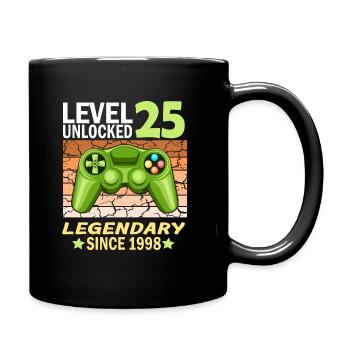 25. Geburtstag Gamer zocken Geburtstjahr 1998 - Tasse einfarbig - Schwarz - Rechts