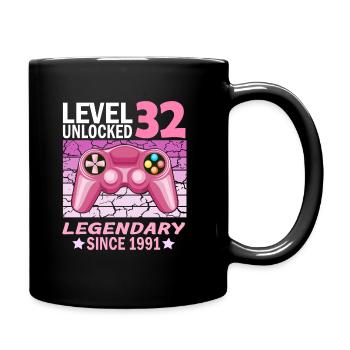 32. Geburtstag Gamer zocken Geburtstjahr 1991 - Tasse einfarbig - Schwarz - Rechts