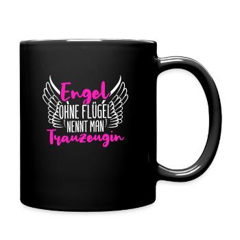 Engel Ohne Flügel Nennt Man Trauzeugin - JGA Hochz - Tasse einfarbig - Schwarz - Rechts