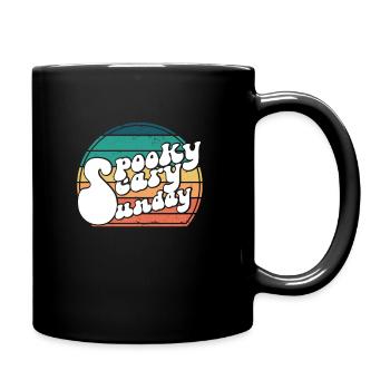 Spooky Scary Sunday Trendy Retro Rainbow - Mug uni - noir - Droite