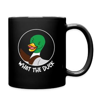 What the Duck Funny Animal Puns - Full Colour Mug - black - Right
