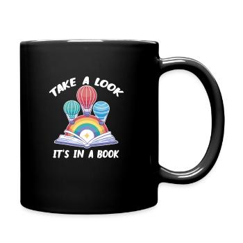 Take A Look It's A Book Retro Rainbow Reading - Tasse einfarbig - Schwarz - Rechts