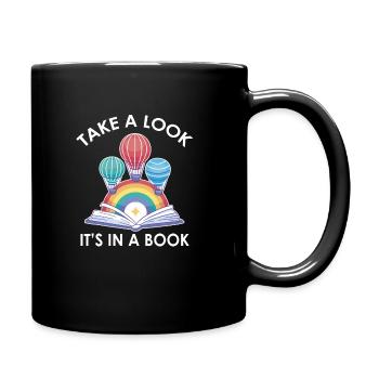 Take A Look It's A Book Retro Rainbow Reading - Tasse einfarbig - Schwarz - Rechts