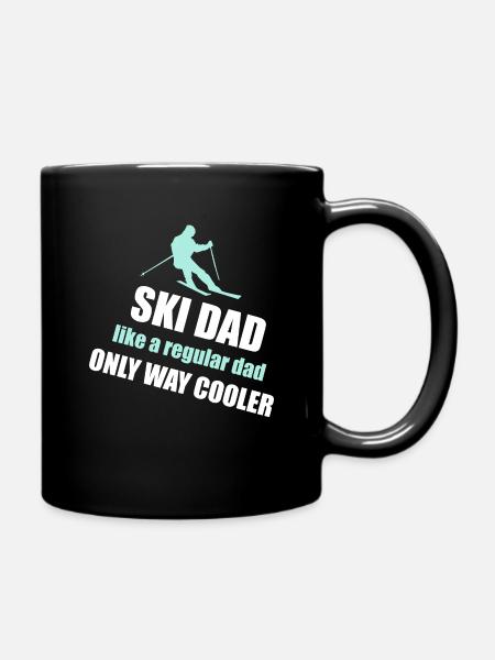 Ski Skifahren Skisport Papa Vater Spruch Sprüche - Tasse einfarbig - Schwarz