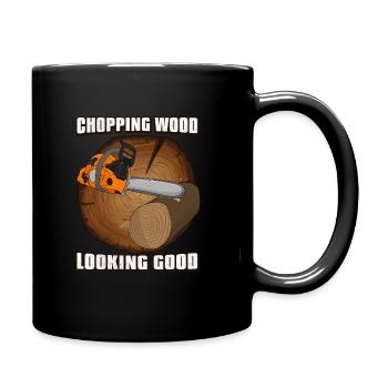 Tronçonneuse Lumberjack pour hommes - Mug uni - noir - Droite