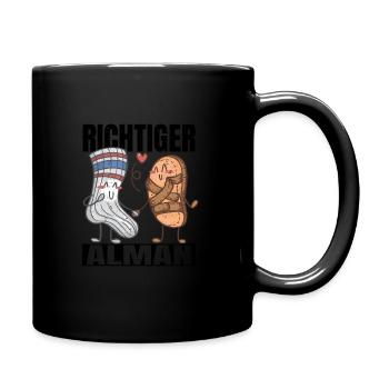 Richtiger Alman Sandalen & Socken Deutsch - Tasse einfarbig - Schwarz - Rechts
