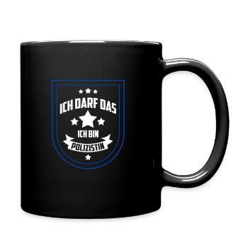 Polizei Polizeibeamtin Geschenk Verbeamtung Polize - Tasse einfarbig - Schwarz - Rechts