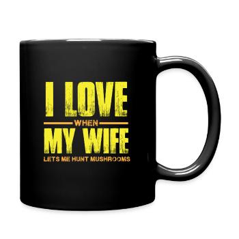 Mushroom pickers and mushroom friends - Full Colour Mug - black - Right