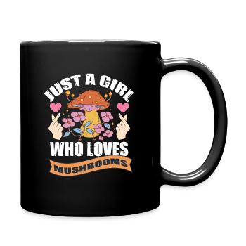 Mushroom pickers and mushroom friends - Full Colour Mug - black - Right