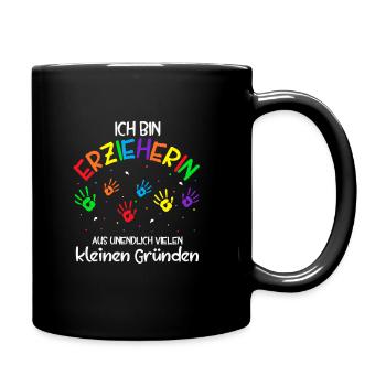 Erzieherin Kita Kiga Kindergarten Tagesmutter Supe - Tasse einfarbig - Schwarz - Rechts