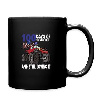 100 Days Of Kindergarten Mosnter Trucks - Full Colour Mug - black - Right