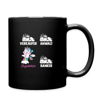 Erzieherin Kita Kiga Kindergarten Tagesmutter Erzi - Tasse einfarbig - Schwarz - Rechts