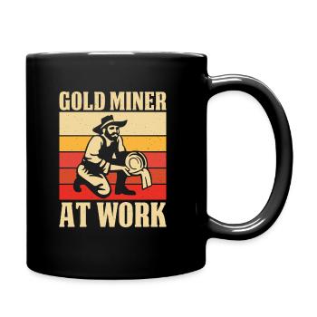 Un mineur d’or au travail orpaillage - Mug uni - noir - Droite