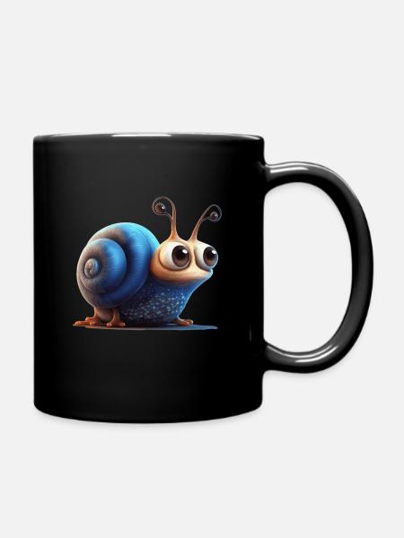 Mignon escargot bleu - Mug uni - noir