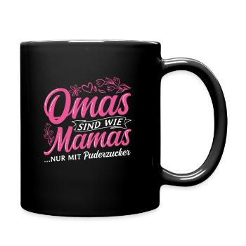Überraschung Mama Oma Geschenk Pudezucker beste Om - Tasse einfarbig - Schwarz - Rechts