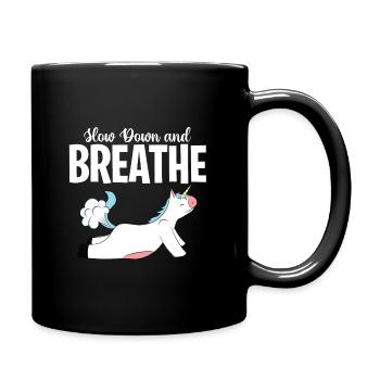 Meditation, Zen Yoga und Pilates - Tasse einfarbig - Schwarz - Rechts