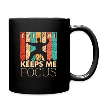 Meditation, Zen Yoga und Pilates - Tasse einfarbig - Schwarz - Rechts