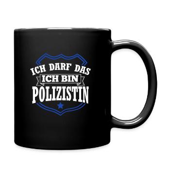 Polizei Polizeibeamtin Geschenk Verbeamtung Polizi - Tasse einfarbig - Schwarz - Rechts