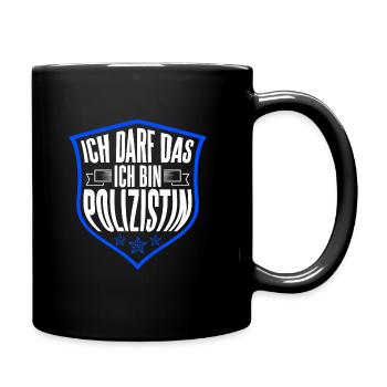 Polizei Polizeibeamtin Geschenk Verbeamtung Polizi - Tasse einfarbig - Schwarz - Rechts