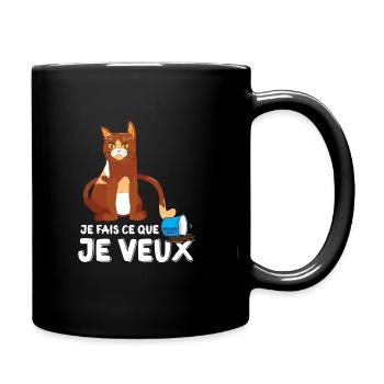 Chat Je Fais Ce Que Je Veux Cadeau Chaton Chat - Tasse einfarbig - Schwarz - Rechts